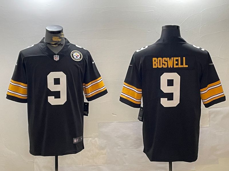 Men Pittsburgh Steelers 9 Boswell Black 2024 Nike Limited NFL Jersey style 2